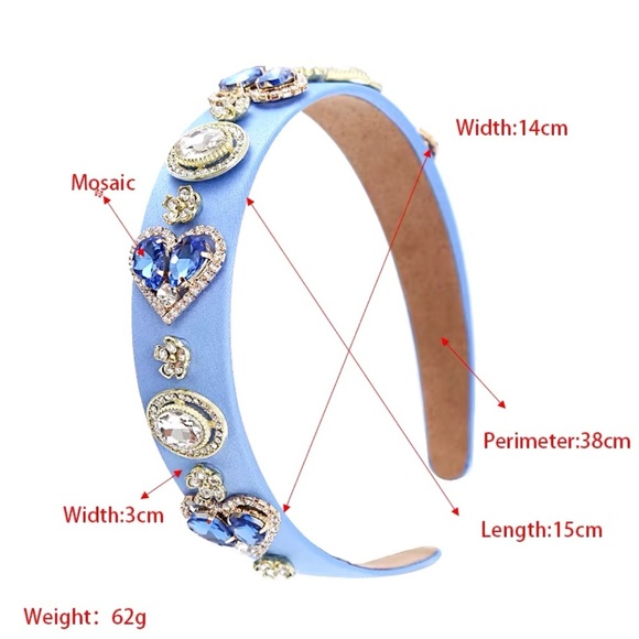 Blue Heart Embellished Headband main image 4